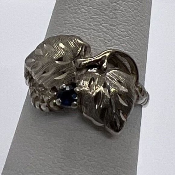 925 STERLING SILVER SAPPHIRE RING  SIZE 4.5 - Picture 3 of 9